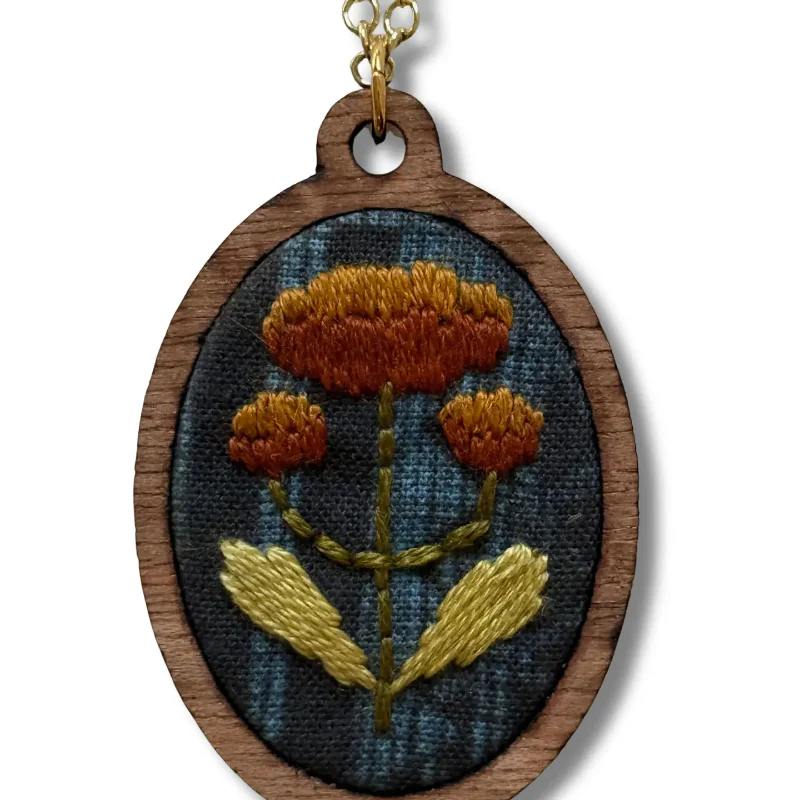 Folk Flowers Embroidery Necklace Kit - Image 2