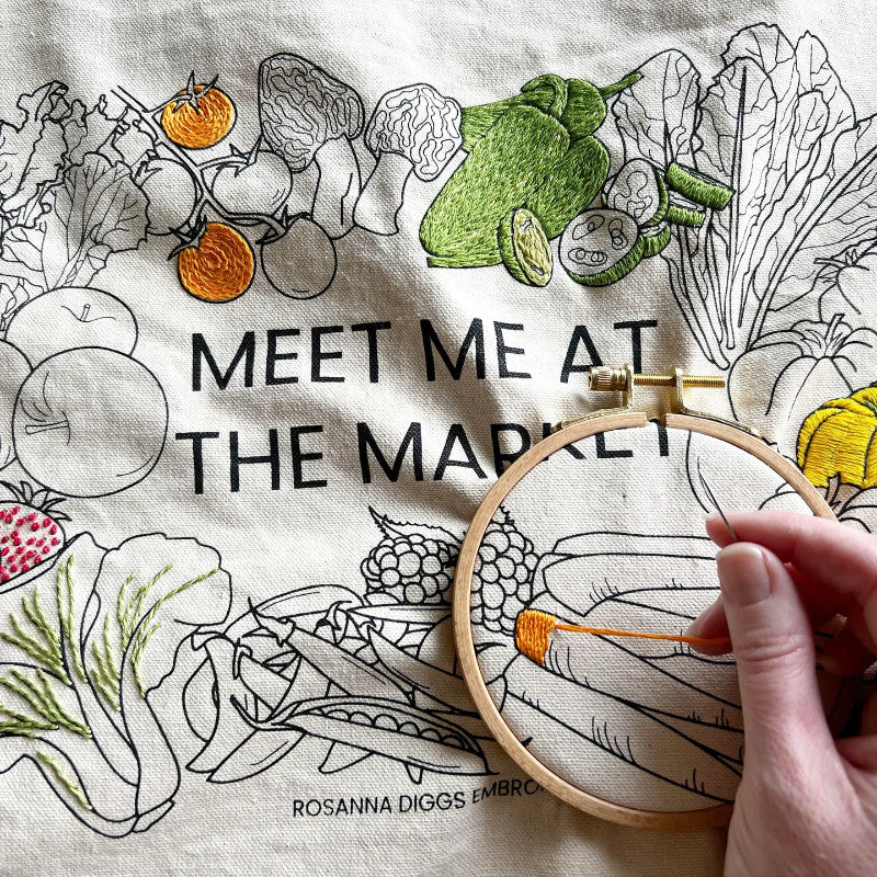 Meet Me at the Market Tote Bag Embroidery Kit - Image 3