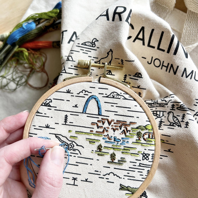 The Mountains are Calling Tote Bag Embroidery Kit - Image 5
